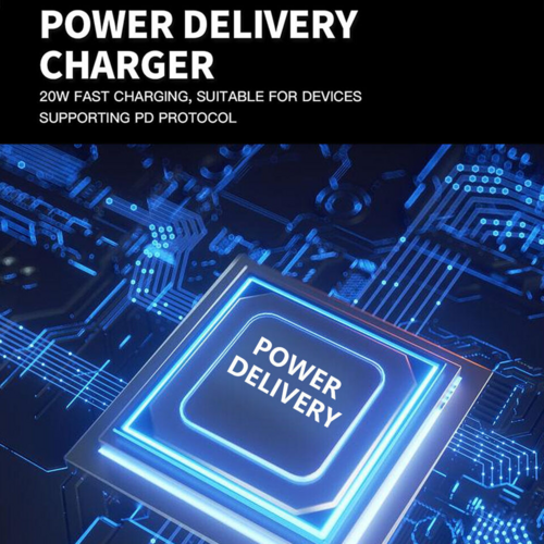 Power delivery charger chip with circuit board background