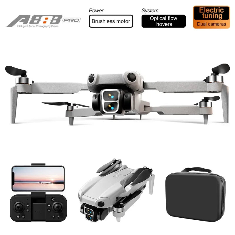 For Genuine A888 Pro Drone 4K Professional ESC Dual Camera Dron Optical Flow Localization 3-Sided Obstacle Avoidance Quadcopter