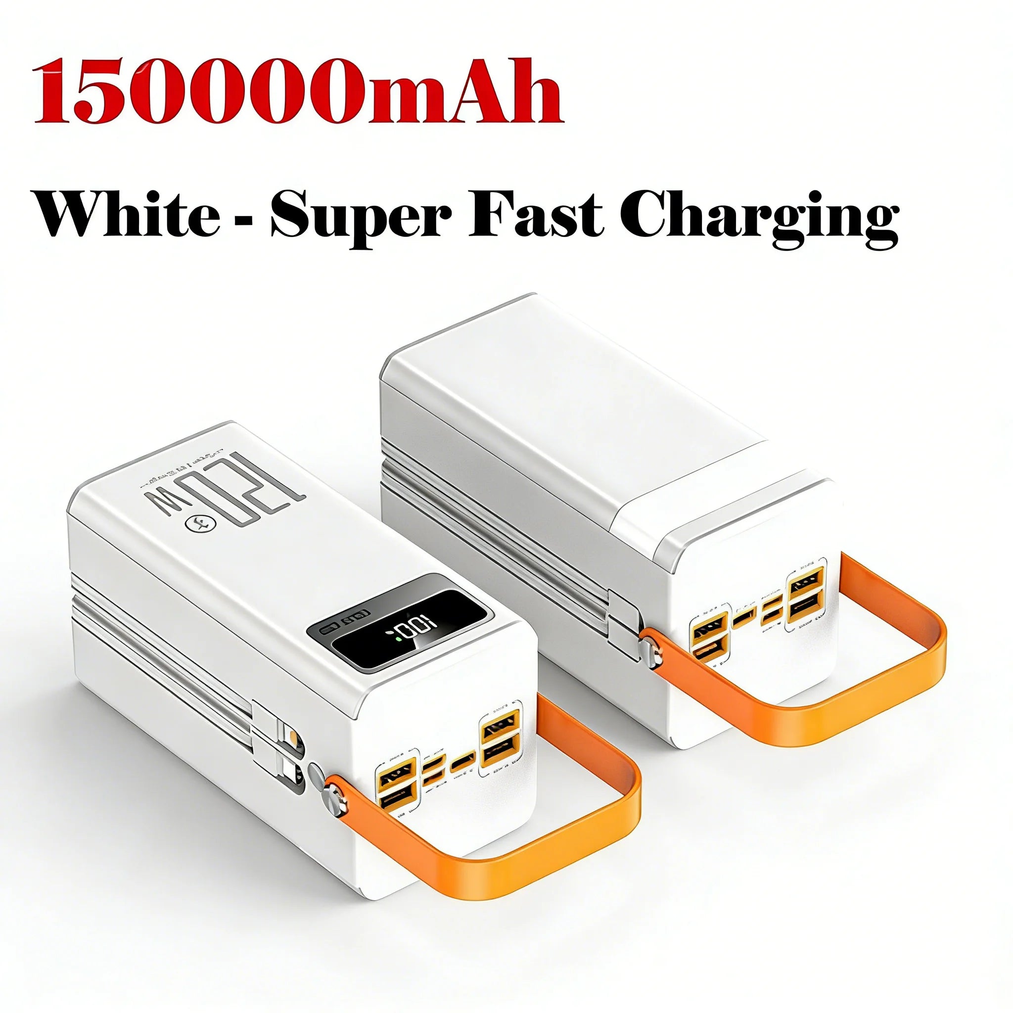 White power bank with orange accents and 'Nillkin' branding on a white background.