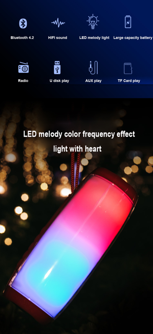 LED light with color frequency effect on a dark background